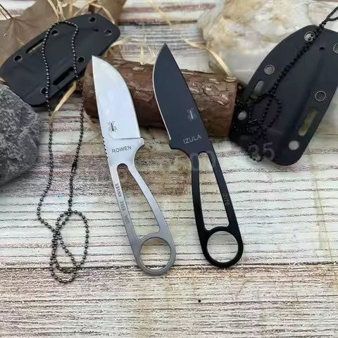 IZULA High-Strength Straight Knife D2 Steel Treatment Outdoor Camping Hiking Hunting Tactical EDC To