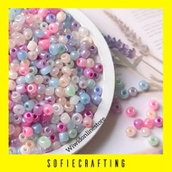 SOFIECRAFTING (50 grams) MIX COLOR GLOSSY CEYLON SAND BEAD 6 oz/ 4 mm BEADWORKS CRAFT MATERIAL