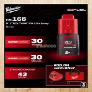 MILWAUKEE M12 2.0Ah RED REDLITHIUM-ION BATTERY M12 B2