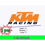 KTM Racing Fairing Cover Set Sticker decal Duke 200, RC250 Decal Vinyl Outdoor
