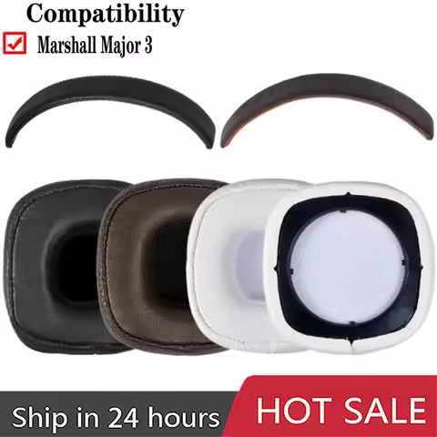 Major 3 Protein Leather Replacement Ear Pads Cushions for Marshall Major III Headphones, Headset Ear