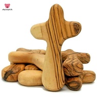10 Piece Small Olive Wood Crosses Portable Prayer Crosses
