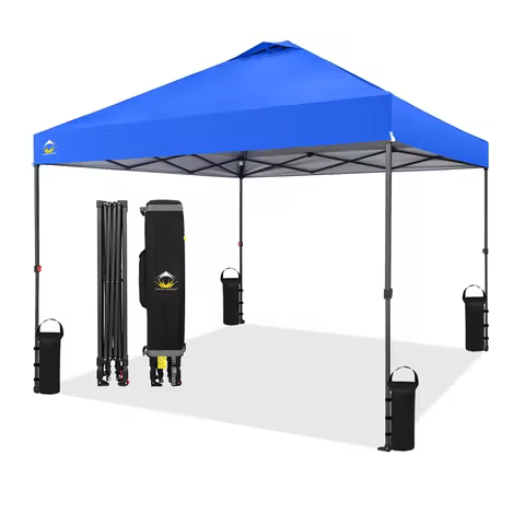 10 x 10 Foot Instant Canopy Tent, Portable Shelter, Blue(Used)