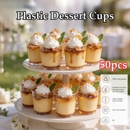 Pudding Cup 50ml - 50pcs Disposable Airline Cup, Aviation Cup, Hard Plastic Tea Water Testing Cup