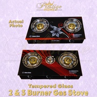 2 & 3 Burner Gas Stove Tempered Glass Gas Stove Stainless Steel Body