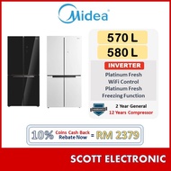 Midea 570L 580L Inverter 4 Doors Refrigerator WIFI Control  / Fridge / Peti Sejuk MDRF633MIF22 570L 