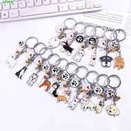 GIVEN Pet Keychain Women Lover Gift Animal Bell Enamel Husky Maltese Dog Keychain