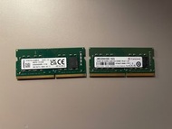 Kingston 16GB DDR4 記憶體 + Transcend 16GB DDR4 記憶體