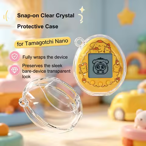Transparent Full Body Protective Case for Tamagotchi Nano 360 Drop Shockproof Standable Cover Anti S