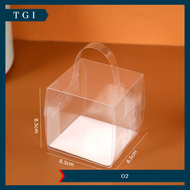 [10 PCS] CAKE BOX WITH HANDLE BOX KUE MINI SLICE CAKE TRANSPARAN KOTAK MIKA PACKAGING KUE TRANSPARAN