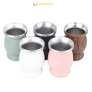 ADL Yerba Mate Cup 304 Stainless Steel 8oz Argentine Yerba Mate Gourd With illas LE