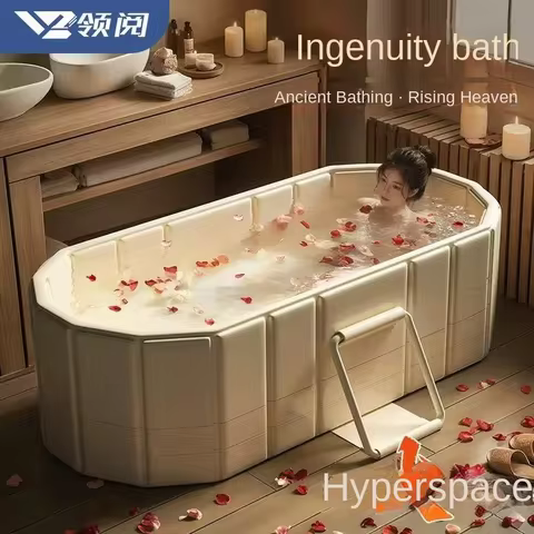Foldable Portable Hot Tub Large Collapsible Ice Bath Tub Dual Drainage Design Cold Plunge Tub Bathtu