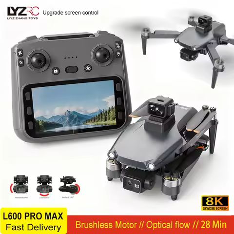 L600 Pro MAX 4K Professional Drone With HD Camera 3-Axis Gimbal 5G WIFI GPS Dron 360° Obstacle Avoid