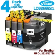 4 Pack LC669XL BK LC665XL C LC665XL M LC665XL Y Full Set Print Ink Cartridge For Brother MFC-J2320 M