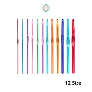 Aluminum Crochet Hooks Multicolor Crochet Hooks 12 Sizes [ AJ ]