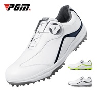 PGM Mens Summer Golf Shoes Men's Waterproof Skid-proof Sneakers Knob Strap with Removable Spikes Sports Wear White Casual