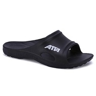 【ATTA】足底均壓 足弓簡約休閒拖鞋-黑色