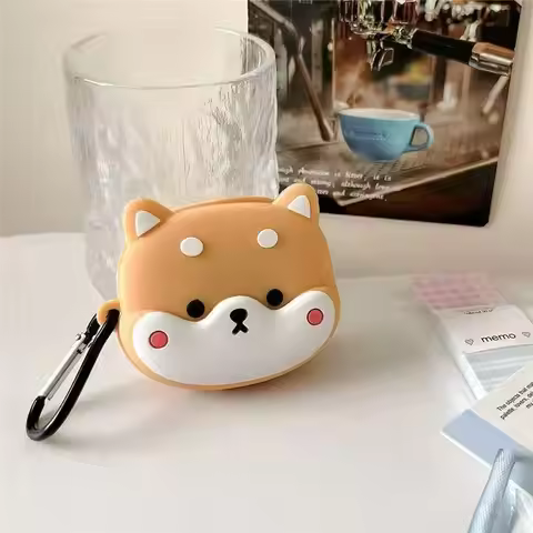 Cute 3D Puppy Case For Samsung Galaxy Buds 2 3 4 Pro Buds Live FE Cover Cartoon Protective Shell Shi