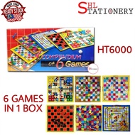 6 in 1 Multi Player Board Game Compendium of 6 Games HT 6000