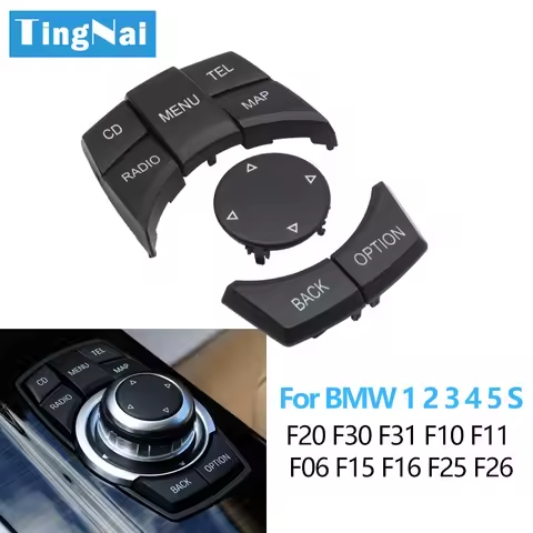 Car Central Console CIC Multi-Media Control Button Cover For BMW 1 2 3 4 5 6 7 X3 X4 X5 X6 Series F3