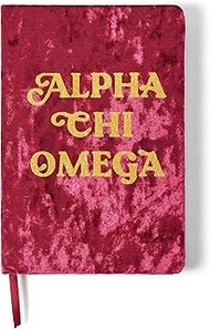 Alpha Chi Omega Velvet Notebook with Gold Foil Imprint