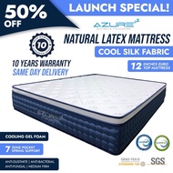 Azure™ Cool Max |12 Inch Euro Top, Ice silk Fabric + Latex + Cooling Gel Pocketed Spring Mattress | All Sizes Avail.