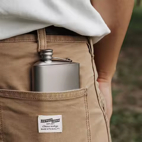 Boundless Voyage Titanium Flask 250ml, Outdoor Travel Equipment, Whiskey Vodka Wine Container,Flask 