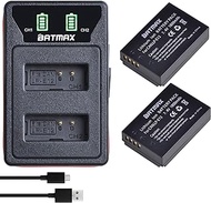 Batmax 2Packs LP-E12 LP E12 Battery (1800mAh) + LED Dual Bulit-in USB Charger for Canon EOS M, EOS M2, EOS M10, EOS M50, EOS M100, M200, SX70 HS, Rebel SL1 Mirrorless Digital Camera