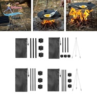 [Whweight] Grill Pan Tripod Baking Pan Tripod Holder Practical Support Campfire Grill Tripod Cooker Grill Tripod for BBQ Trekking Picnic