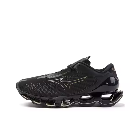 Mizuno Wave Prophecy 12S Running Shoes Unisex Low Top Black/Gold J1GC238333