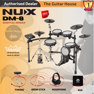 NUX DM-8 5 Piece Professional Digital Electronic Drum Set with Remo Mesh Head (DM8 DM 8)