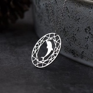 海豚項鍊 寶石與動物系列-抗敏醫療鋼