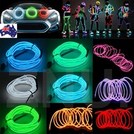1M/3M/5M El Strip Wire Flexible LED With Battery-Powered Controller Neon Light Flexible Tube Wire For Costume Car Light Party