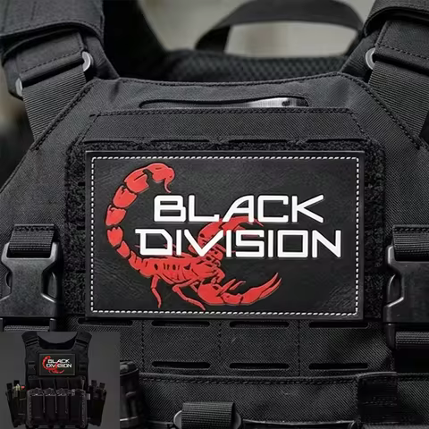 Escape from Tarkov Black Division Patch PU Printing Tactical Armband for DIY Clothing And Backpack D