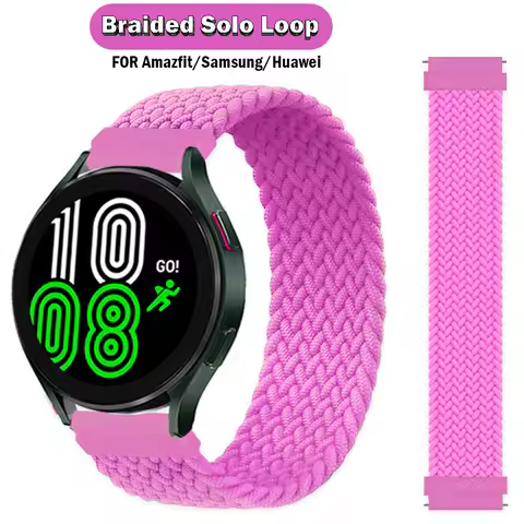 Braided Solo Loop strap for Samsung Galaxy watch 4/5 pro/3/6 classic 22mm/20mm watch band Huawei GT/