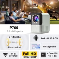 Mini Projector Wireless Dual Wifi Bluetooth Connection Android10 6000Lumens Support 4K Full HD 1080P