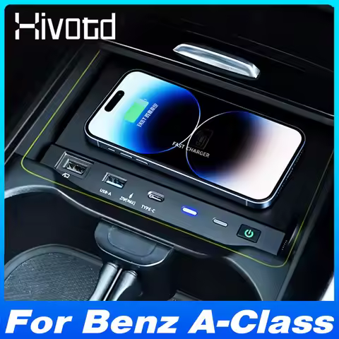 For Mercedes-Benz A-Class W177/ B-Class/GLA GLB CLA AMG 2019-2025 Car Wireless Charger 27W Fast Cell