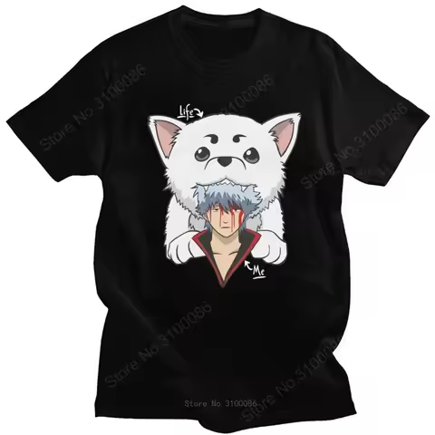 Kawaii Gintama Gintoki Sakata T Shirt for Short Sleeve Sadaharu T-shirt Graphic T-shirt Anime Manga 