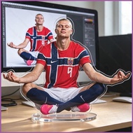 YT3 Erling Haaland Funny Meme Acrylic Stand Figure Football Star Ornament Norway Man City Themed Dec