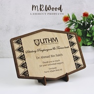 Custom Wooden Plaque - Hexagon Shape Design