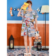 pyjamas pyjamas women Cotton Silk Summer Pyjamas - Short Sleeve Set for Women