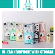 [Earphone with Microphone] Cute Earphone comes with a storage box (CAT)