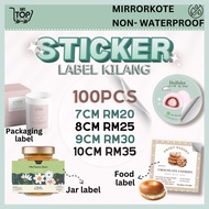 Sticker Label | Sticker Product 7cm/8cm/9cm/10cm Sticker Mirrorkote