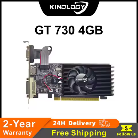 KinologVideo Card GeForce GT730 Display Vga Cards 4GB DDR3 128Bit Computer Graphics Card for NVIDIA 