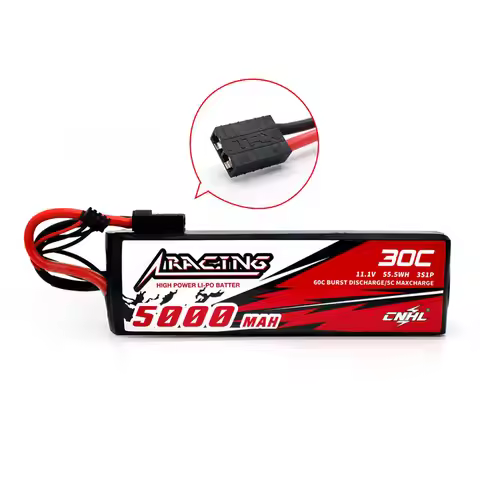 Cnhl 11.1v 5000mah 3s 30c Lipo Battery with Traxxas Trx Plug for RC Car