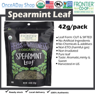 Frontier Co op Organic Spearmint Leaf Tea (42g) Cut & sifted leaf no artificial ingredients once a d