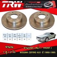 TRW Brake Discs (Front &amp; Rear) NISSAN CEFIRO A31 1990-1995