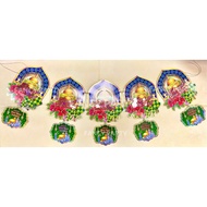 READY STOCK .🇲🇾Hari Raya 3D 5pc Glitter Festive Paper Decoration / Kad Hiasan Hari Raya/Wall Decorat