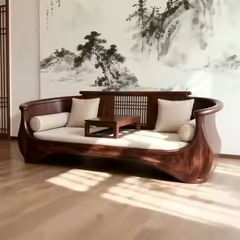 New Chinese solid wood Arhat bed sofa bed dual-purpose living room Arhat chair