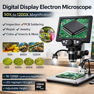 1200X Digital Microscope 7inch 12MP 1-1200X Electronic Video Microscopes Digital Microscopio  for Co